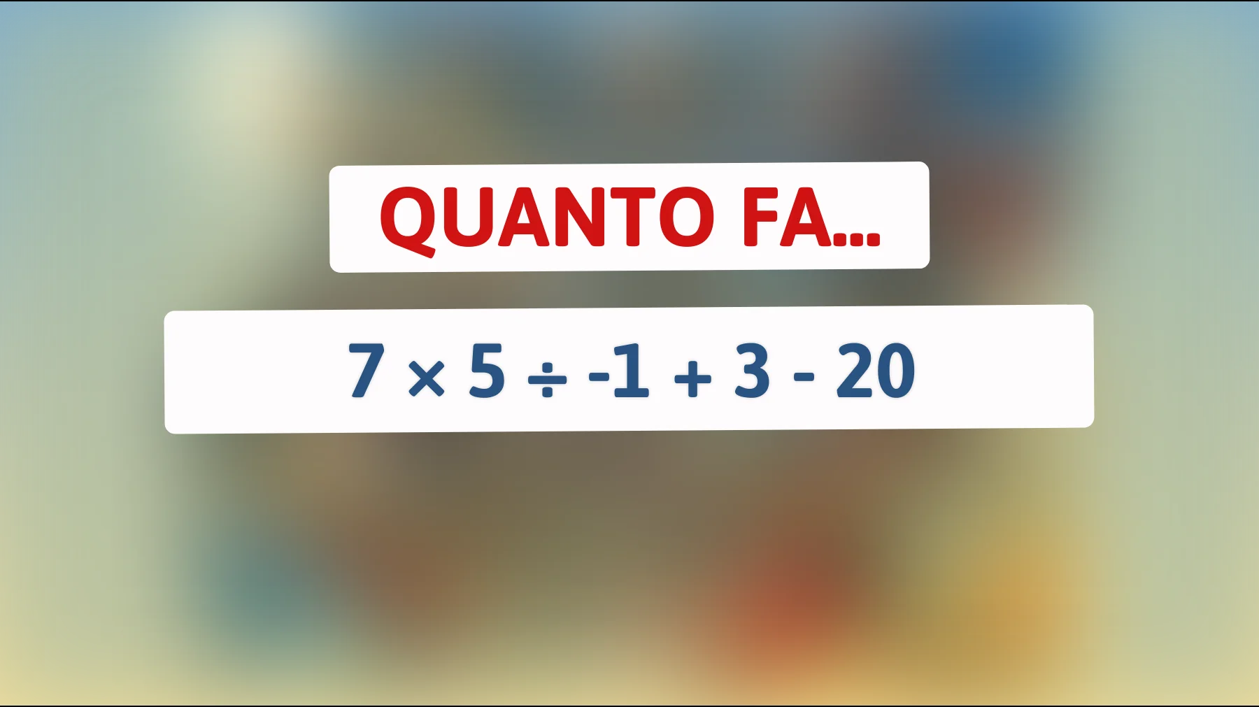 "Se risolvi questo indovinello matematico, sei tra l'elite del pensiero logico!""
