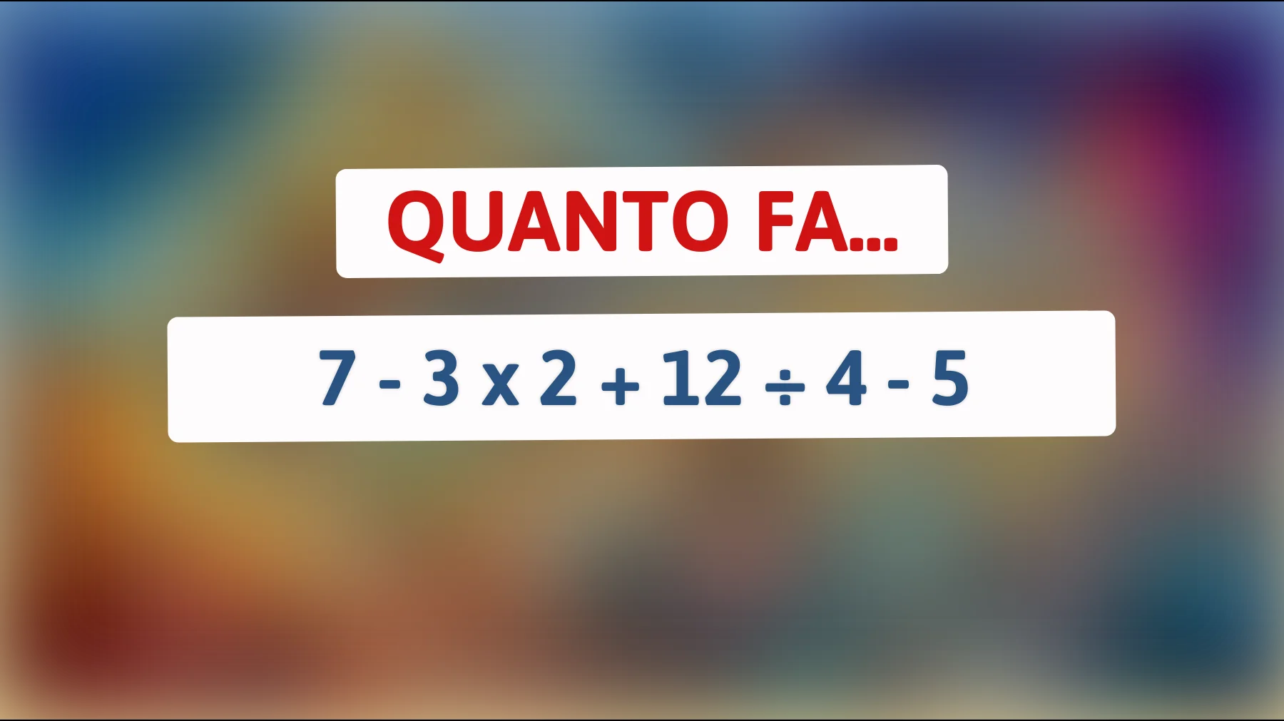 "Sfida la tua intelligenza: solo i veri geni risolvono questo enigma matematico!""