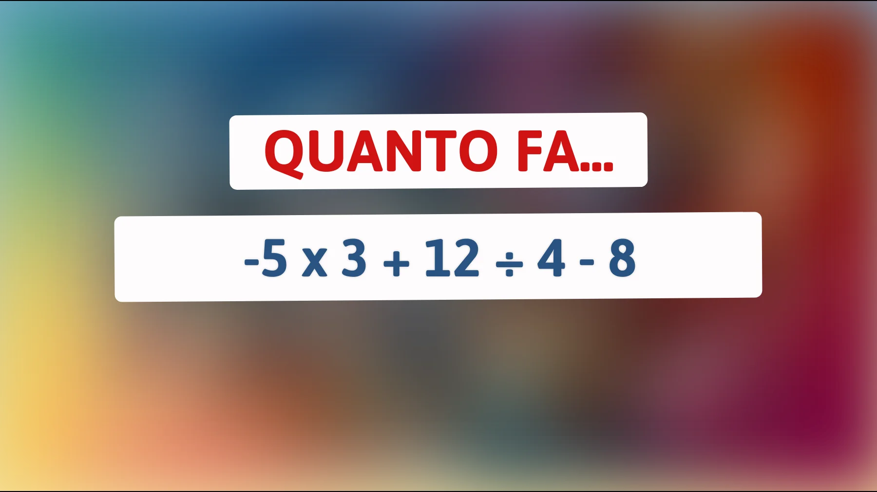 Se riesci a risolvere questo enigma matematico, il tuo QI potrebbe essere superiore alla media! Provaci ora!"