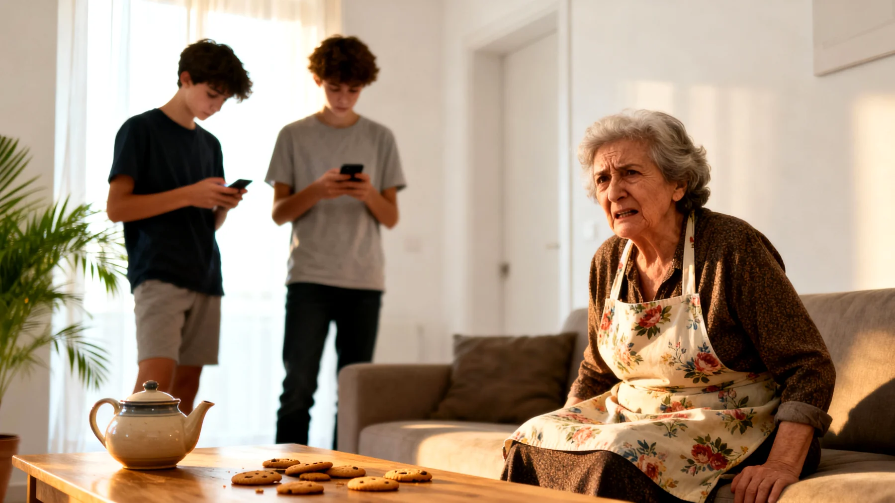 La nonna fatica a far rispettare regole e limiti ai nipoti adolescenti, che contestano la sua autorità considerandola fuori dal tempo e troppo rigida rispetto ai genitori"