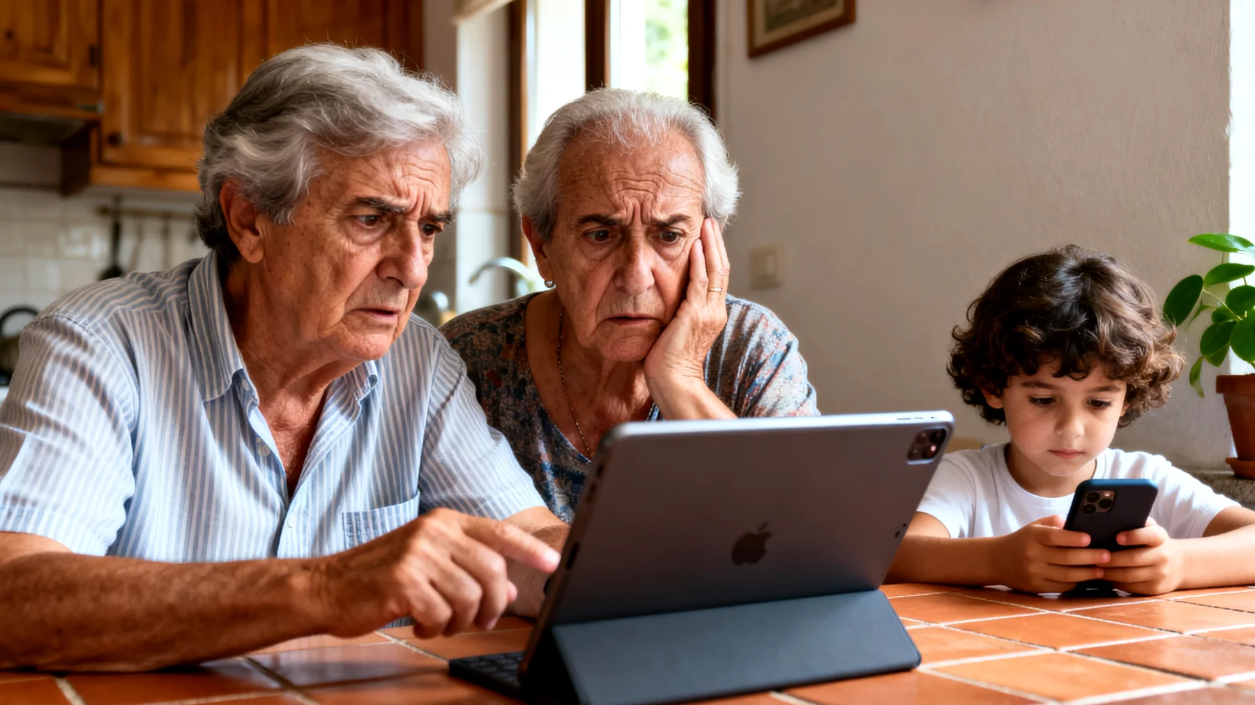 I nonni faticano a comprendere e monitorare l'uso dei social media da parte dei nipoti bambini, sentendosi impreparati di fronte a contenuti inappropriati, interazioni con sconosciuti e tempo eccessivo trascorso online, con conseguente ansia nel garantire la loro sicurezza digitale."
