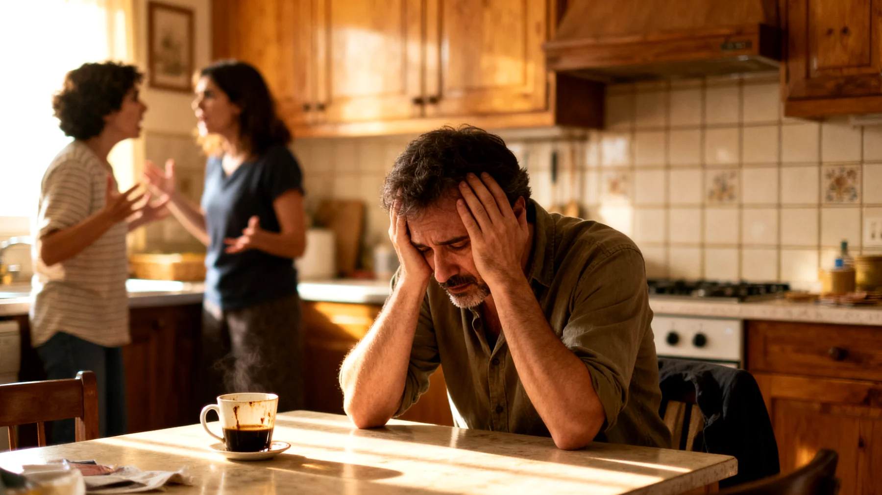 Un papà si trova in difficoltà nel gestire i conflitti con la famiglia allargata riguardo all'educazione dei suoi figli adolescenti, sentendosi costantemente giudicato e messo in discussione nelle sue scelte genitoriali dai nonni, dagli zii o dall'ex partner."