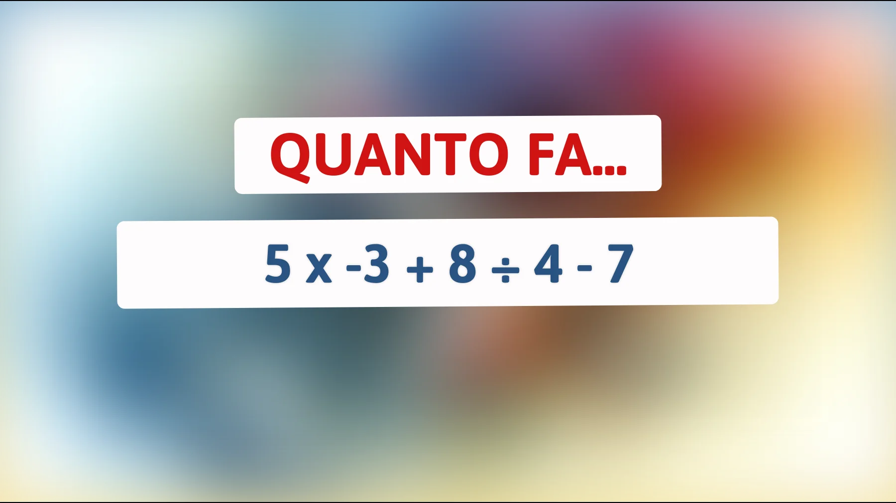 "Solo il 1% riesce a risolvere questo indovinello matematico in meno di un minuto. Sei tra loro?""