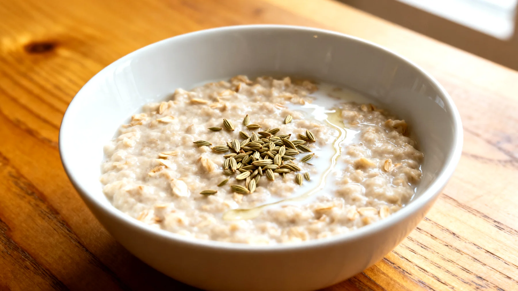 Porridge di avena con semi di finocchio e kefir"