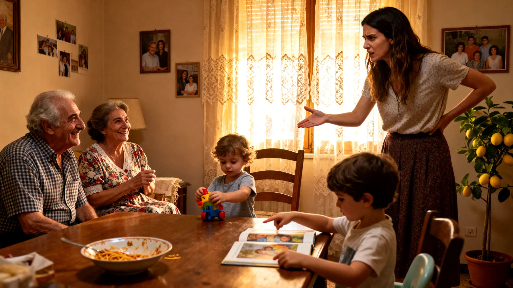 Una mamma con bambini piccoli fatica a farsi comprendere e rispettare nelle scelte educative quotidiane a causa delle divergenze con i propri genitori che intervengono con metodi e valori differenti, creando confusione nei bambini e minando la sua autorevolezza genitoriale"