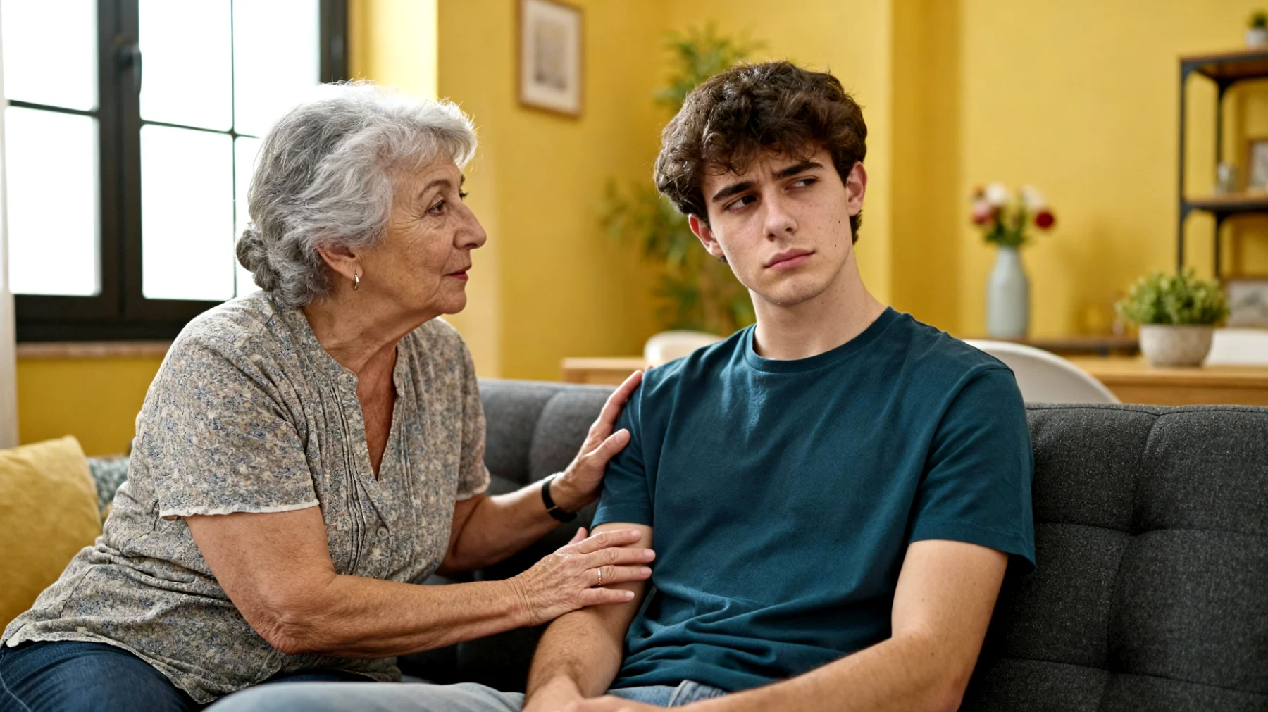 Nonna in difficoltà nel sostenere il nipote giovane adulto che fatica ad accettare i cambiamenti di vita (trasferimento, nuovo lavoro, fine di una relazione) e si chiude emotivamente, rifiutando il dialogo e l'aiuto familiare"