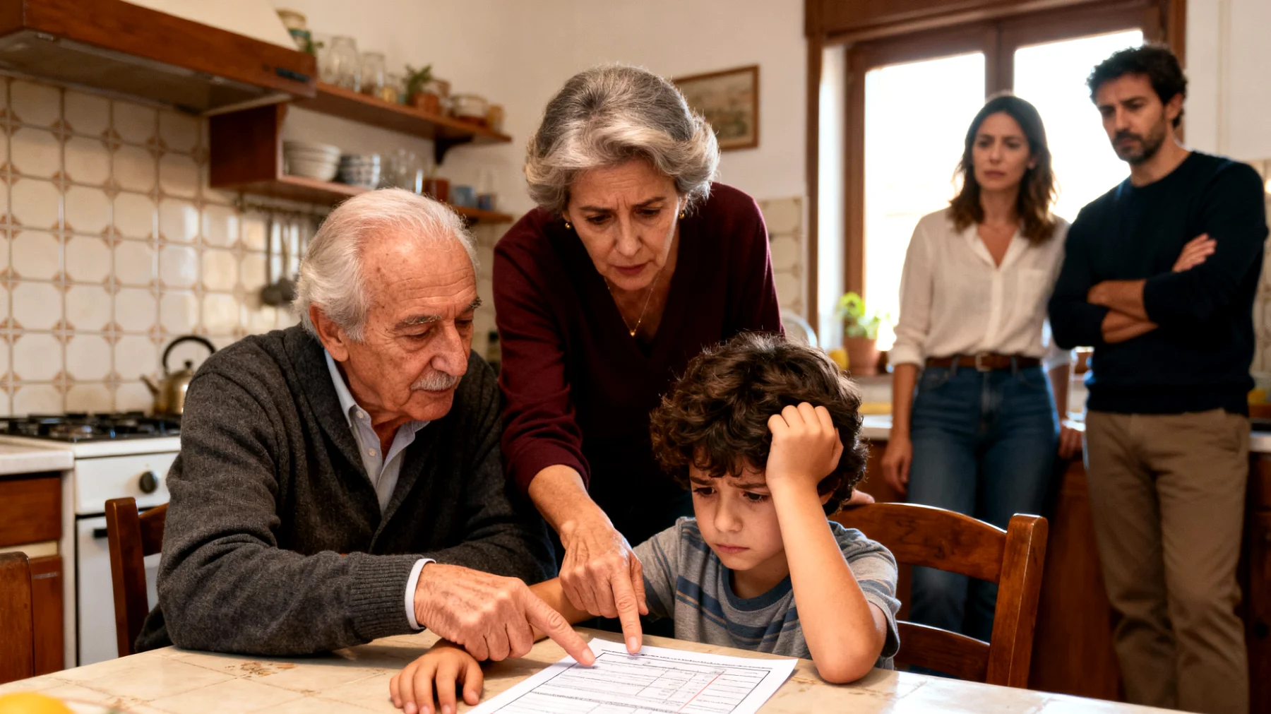I nonni esercitano pressioni eccessive sui nipoti bambini riguardo al rendimento scolastico, alle attività extrascolastiche e alle aspettative di comportamento, creando stress e ansia nei piccoli e possibili tensioni con i genitori"
